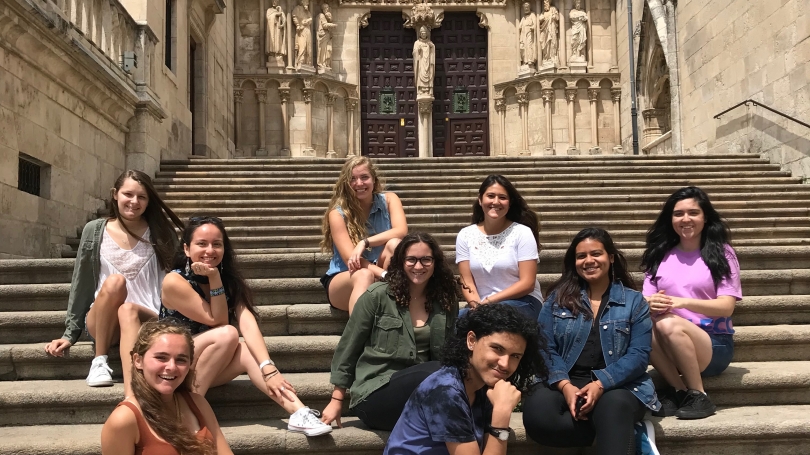 Students visiting historical sites in Santander 2018