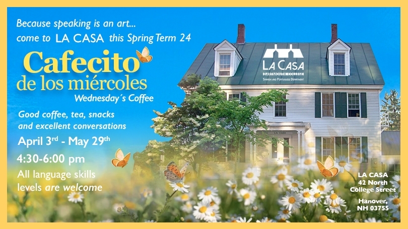 Flyer for Cafecito Spring Term 24